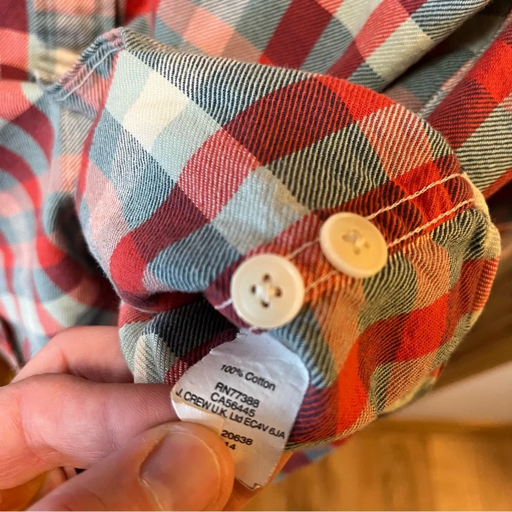 Men’s J Crew Heavyweight Flannel Plaid Shirt S - Picture 3 of 4